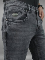 Urban Charcoal Acid-Wash Slim-Fit Jeans