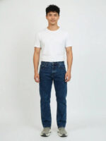 Deep Indigo Marble-Wash Regular Fit Jeans - Image 3