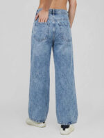 Azure Acid-Wash High-Rise Wide-Leg Jeans - Image 3